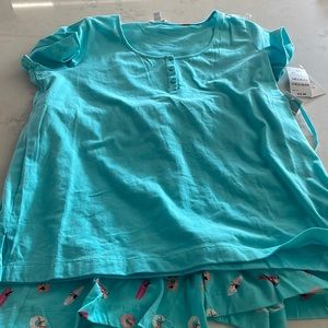 Charter club blue pajama shirt and short set